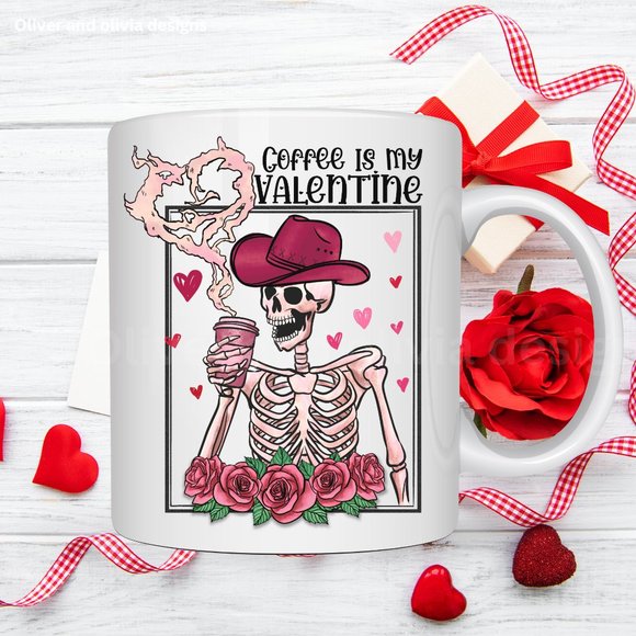 Valentines Day Mugs - Pink Skeleton - Picture 6 of 8